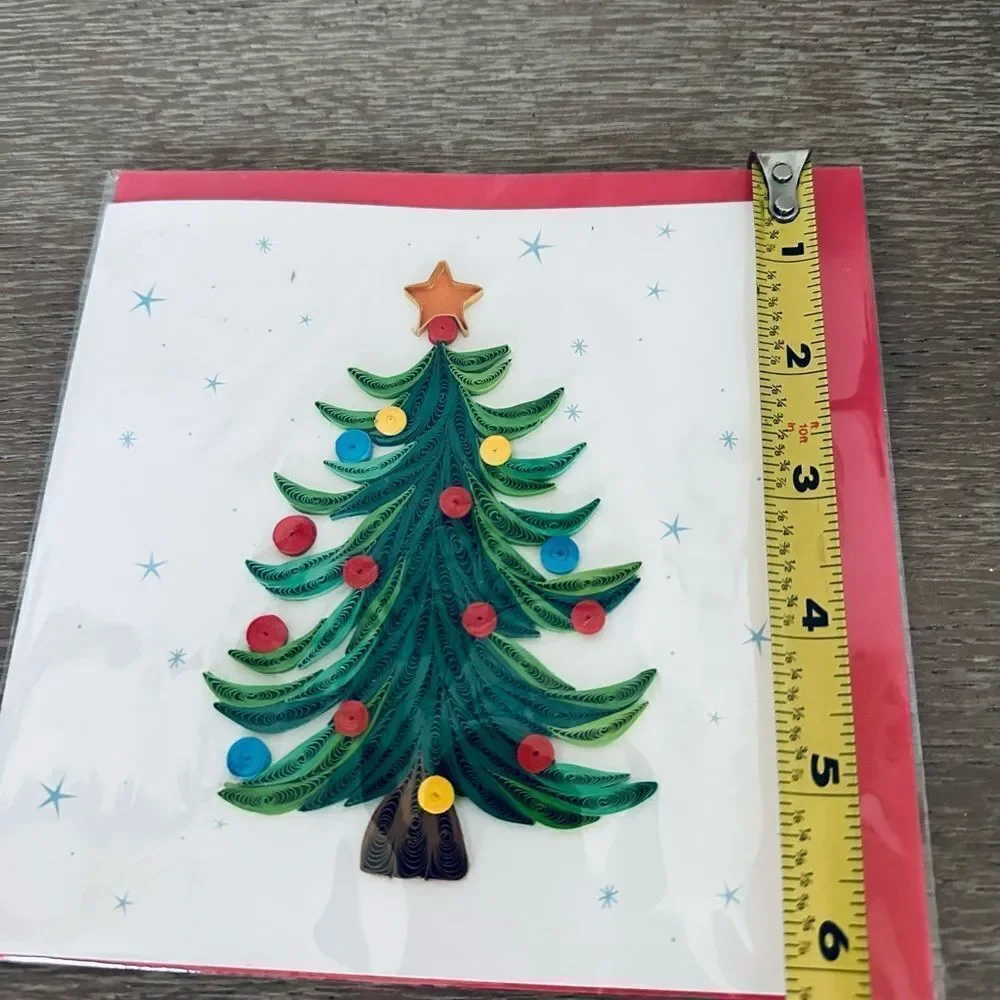 Christmas Tree Holiday Quill Card Greeting Card